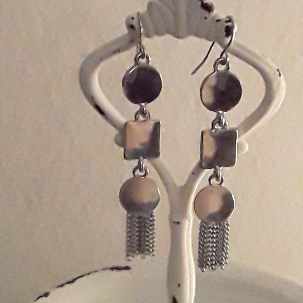 🥰 5/$25 - Silver Geo Dangle Earrings
